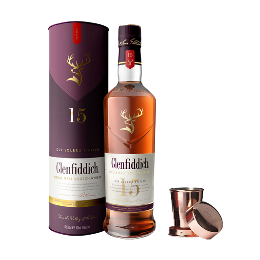 Glenfiddich 15 år Single Malt Whisky 40% 70cl m. kop
